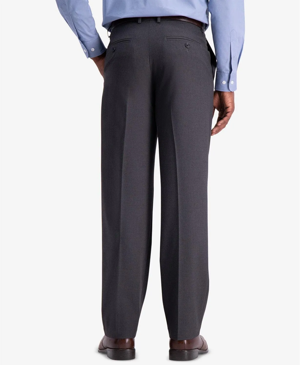 Haggar Mens Regular fit Dress Pants Pants 36 / 32 Charcoal Grey Solid Stretch
