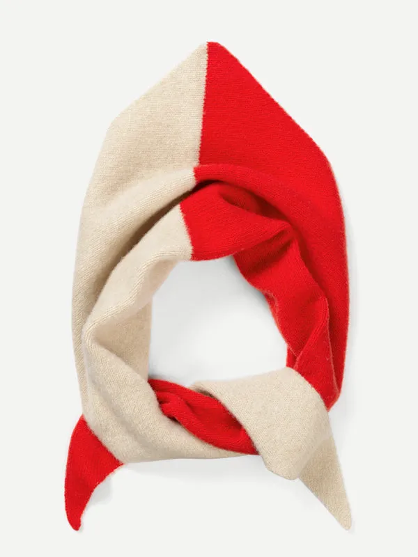 HALF HALF TRIANGLE NECKERCHIEF POPPY & ORANGE GLOSS