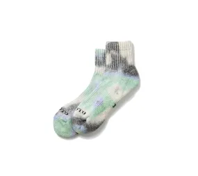 Hemp/Organic Cotton Pile Ankle Socks "Tie Dye" | Blk/Mnt/Ppl
