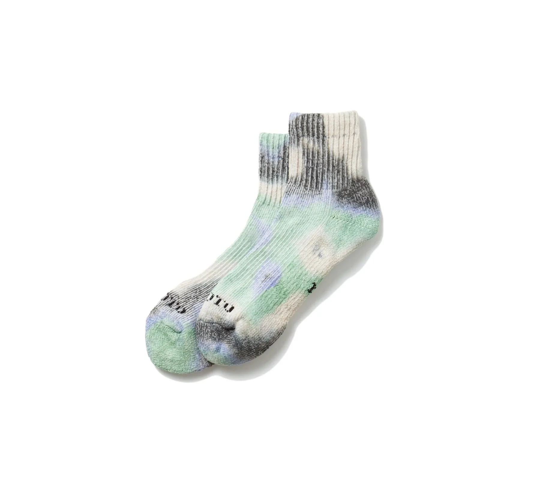 Hemp/Organic Cotton Pile Ankle Socks "Tie Dye" | Blk/Mnt/Ppl