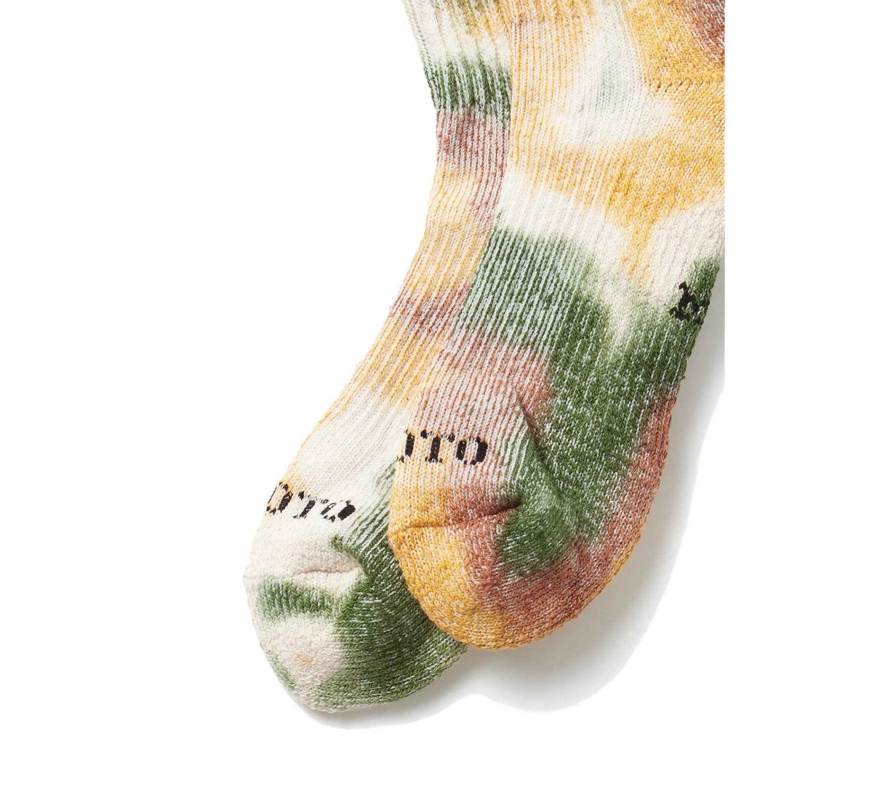 Hemp/Organic Cotton Pile Ankle Socks "Tie Dye" | Grn/Gld/Brn