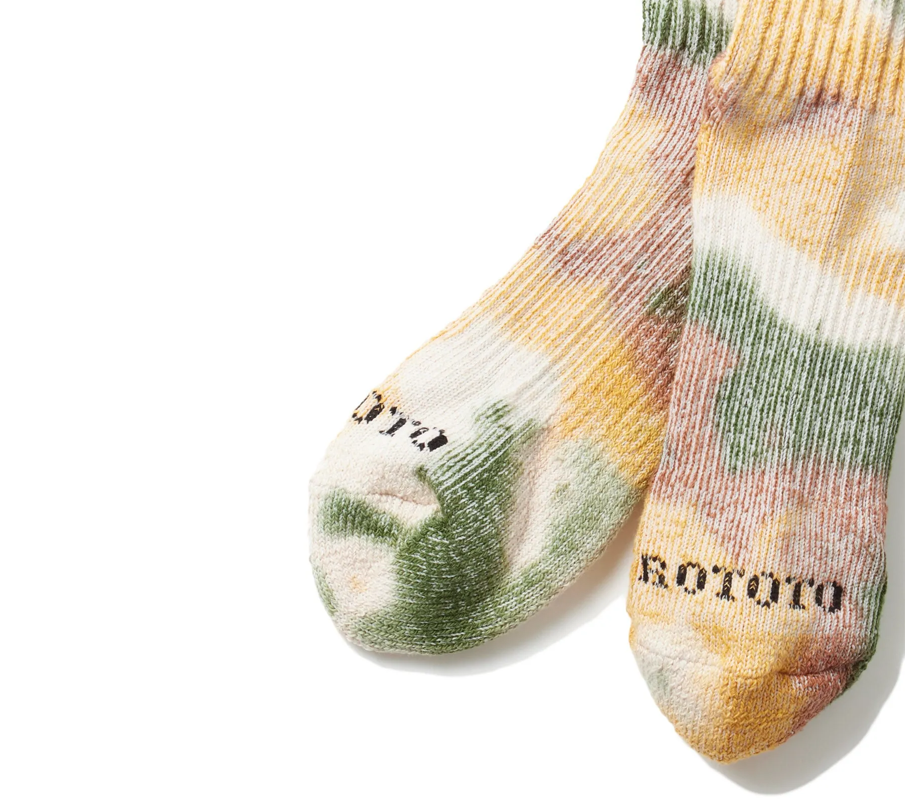Hemp/Organic Cotton Pile Ankle Socks "Tie Dye" | Grn/Gld/Brn