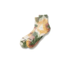 Hemp/Organic Cotton Pile Ankle Socks "Tie Dye" | Grn/Gld/Brn