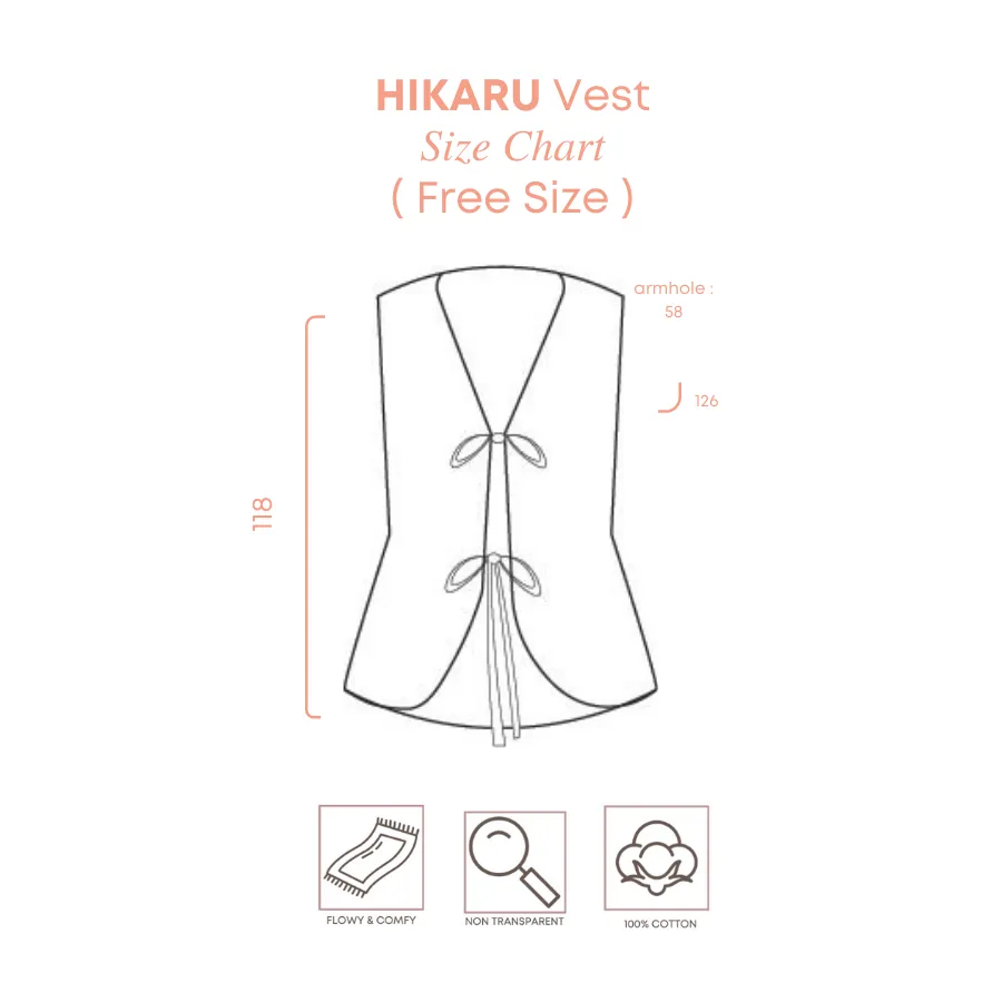 HIKARU Ribbon Vest - Light Cream
