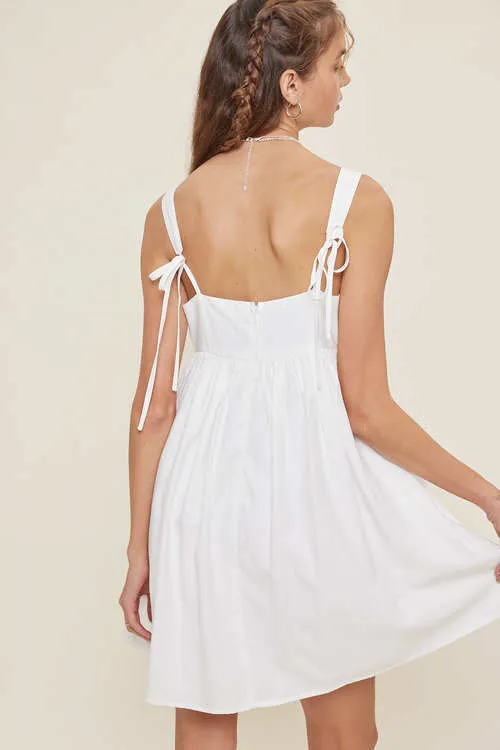 Idem Ditto Ribbon Strap Square Neck Babydoll Dress