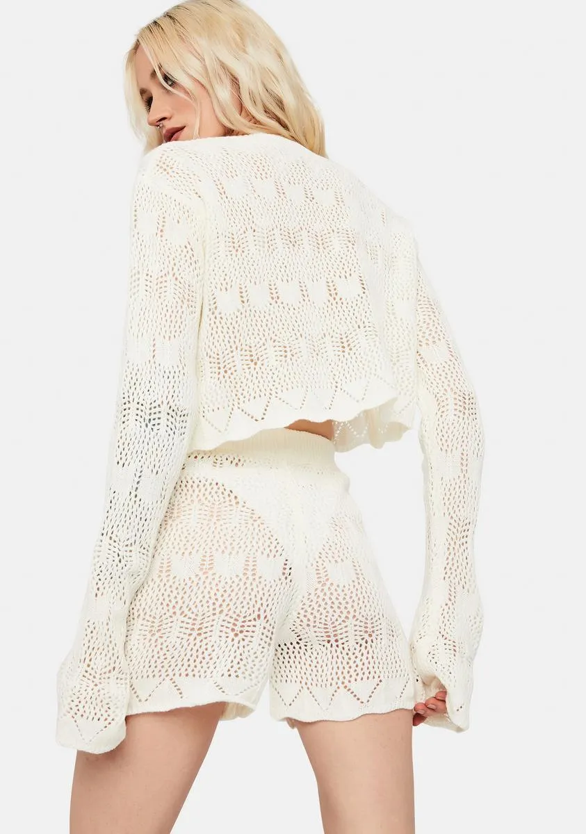 In Full Swing Knit Sweater & Shorts Set