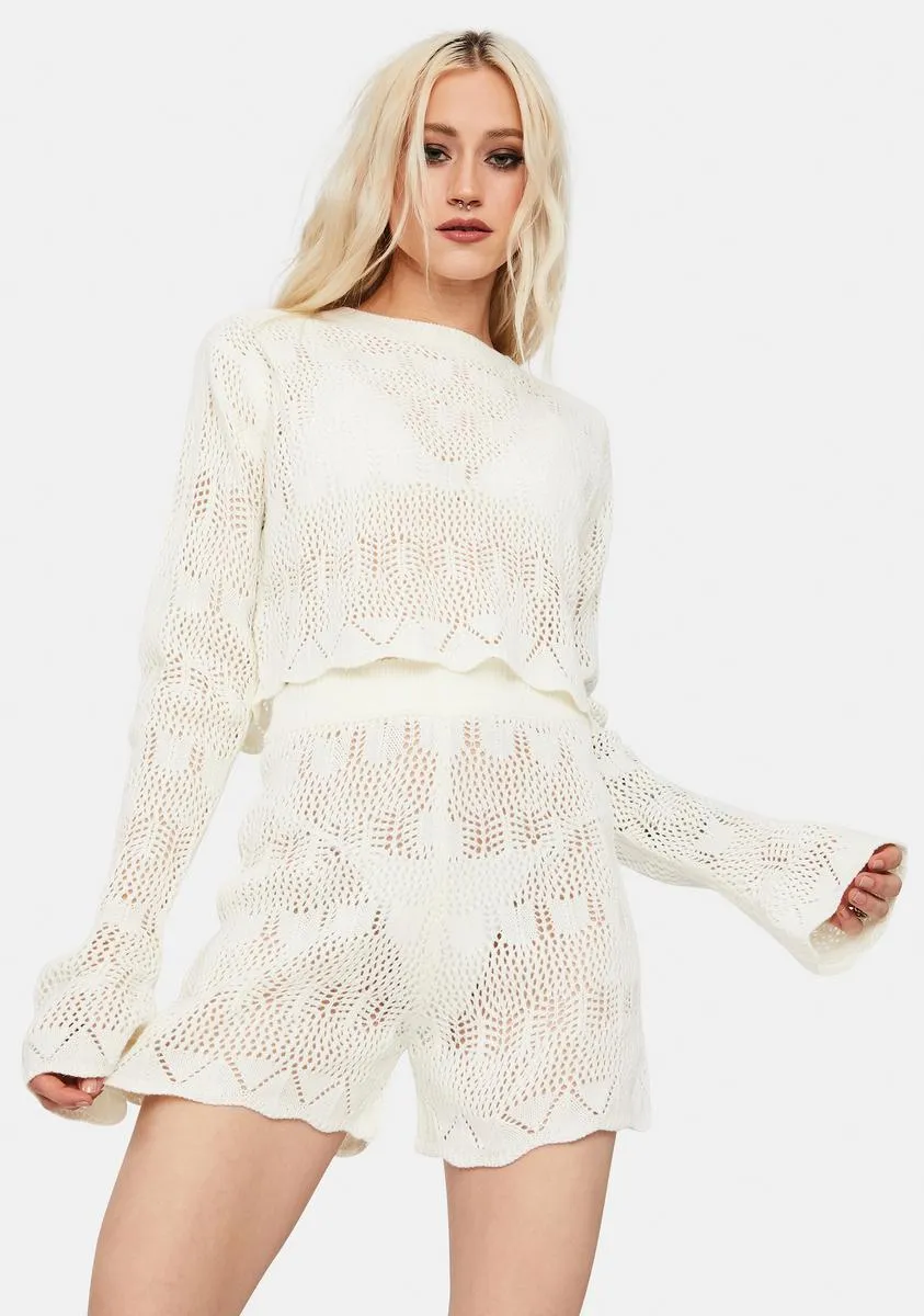 In Full Swing Knit Sweater & Shorts Set