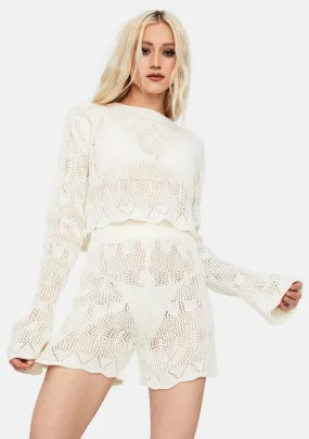 In Full Swing Knit Sweater & Shorts Set