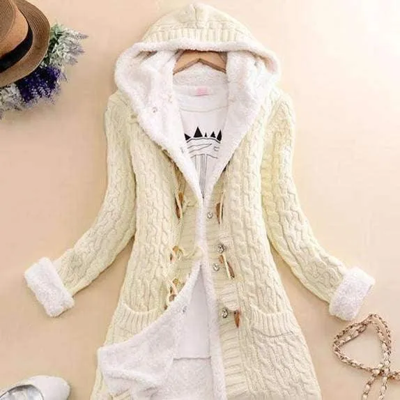 Jacket with hood and fleece long sleeves