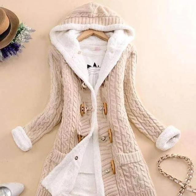 Jacket with hood and fleece long sleeves