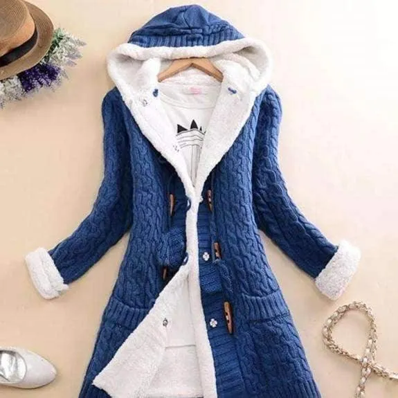 Jacket with hood and fleece long sleeves