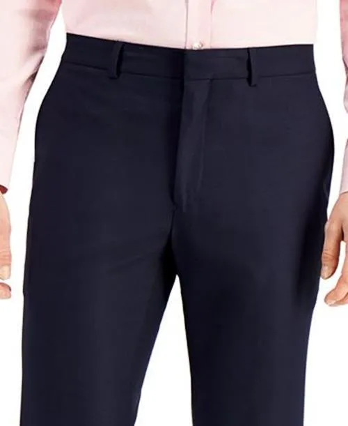 Kenneth Cole Techni-Cole Navy Blue Dress Slim-Fit Pants 36 x 30