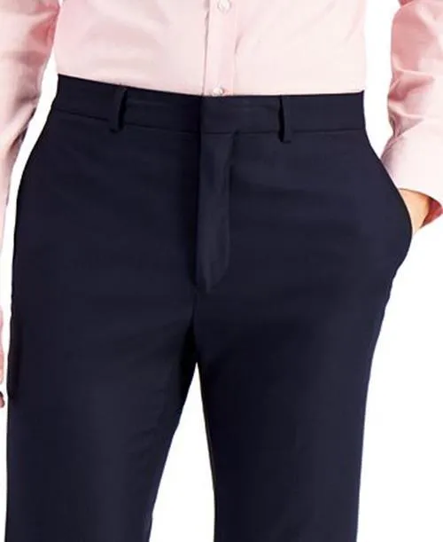 Kenneth Cole Techni-Cole Navy Blue Dress Slim-Fit Pants 36 x 30