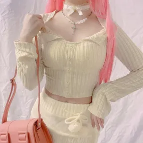 Kitty Vanilla      Top Kawaii Academia Y2K Cottagecore Coquette Fairycore Dollette Princesscore