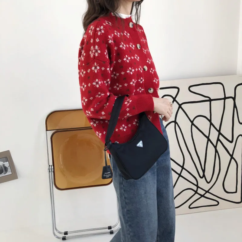 Knit Cardigan With Snowflake Pattern