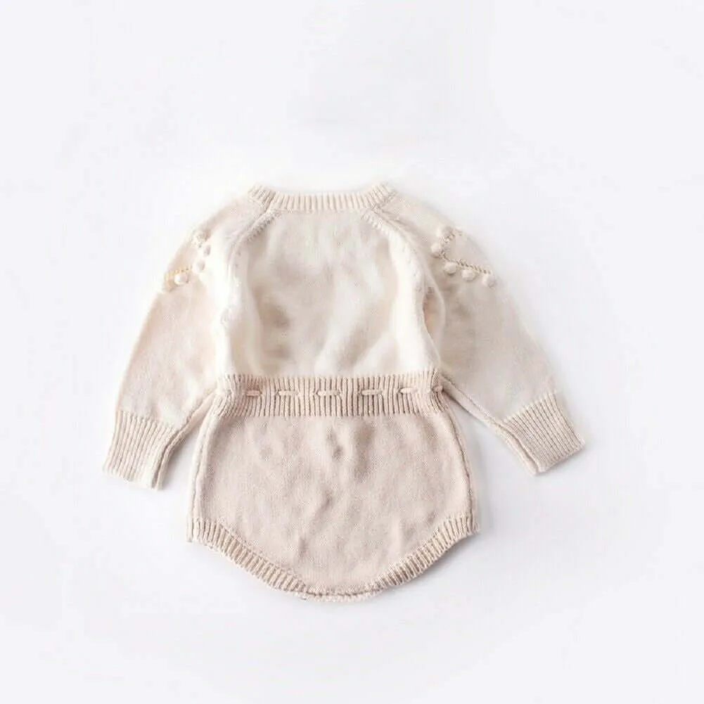 Knit Heart Baby Romper