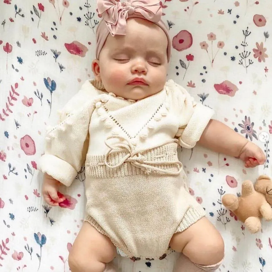 Knit Heart Baby Romper