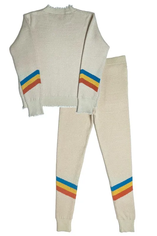 Knit  Rainbow Lounge Set