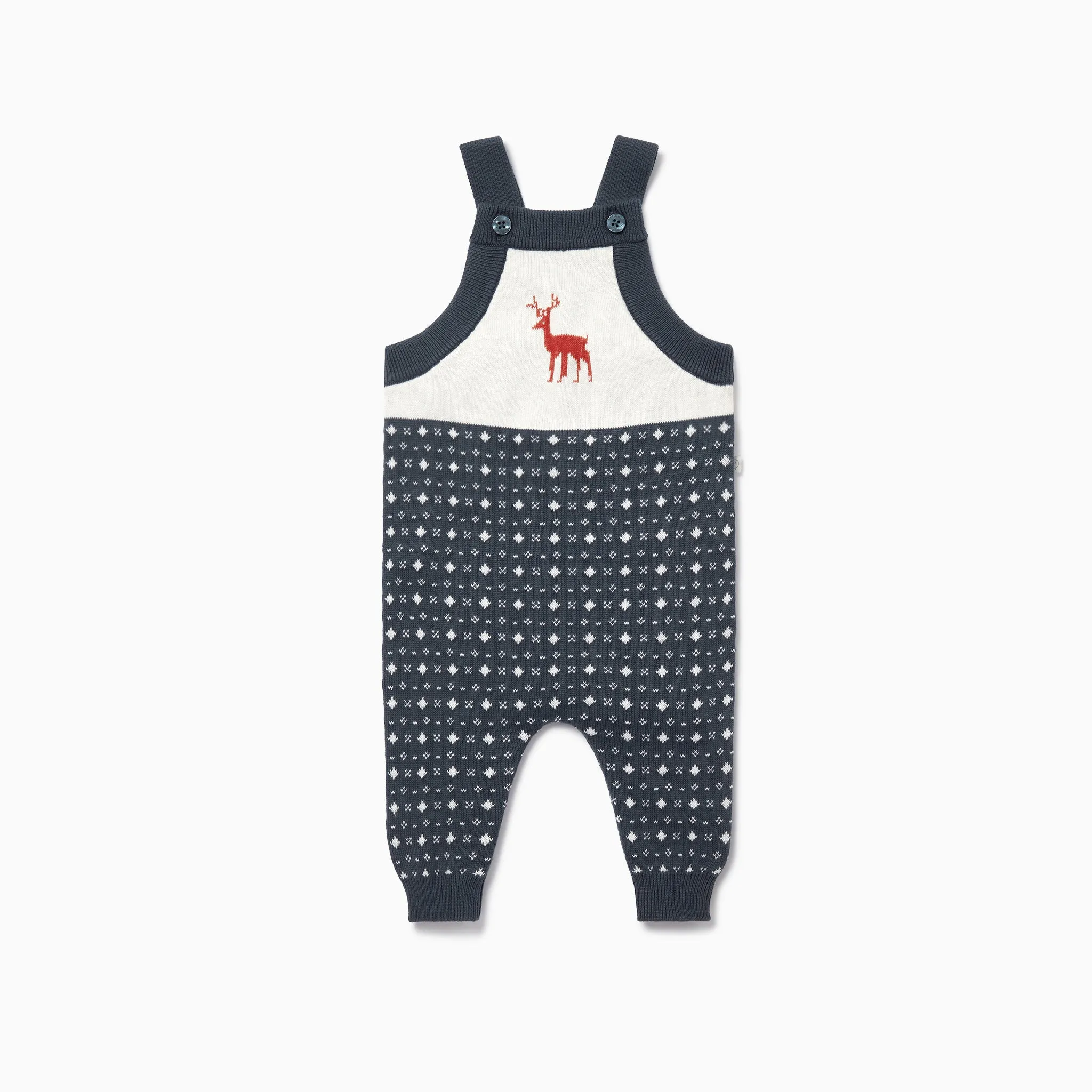 Knitted Reindeer Dungarees