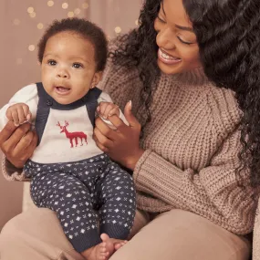 Knitted Reindeer Dungarees