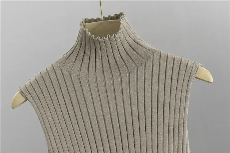 Knitted sleeveless vest sweater cardigan pants three-piece set