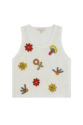 Knitted Vest With Crochet Patches