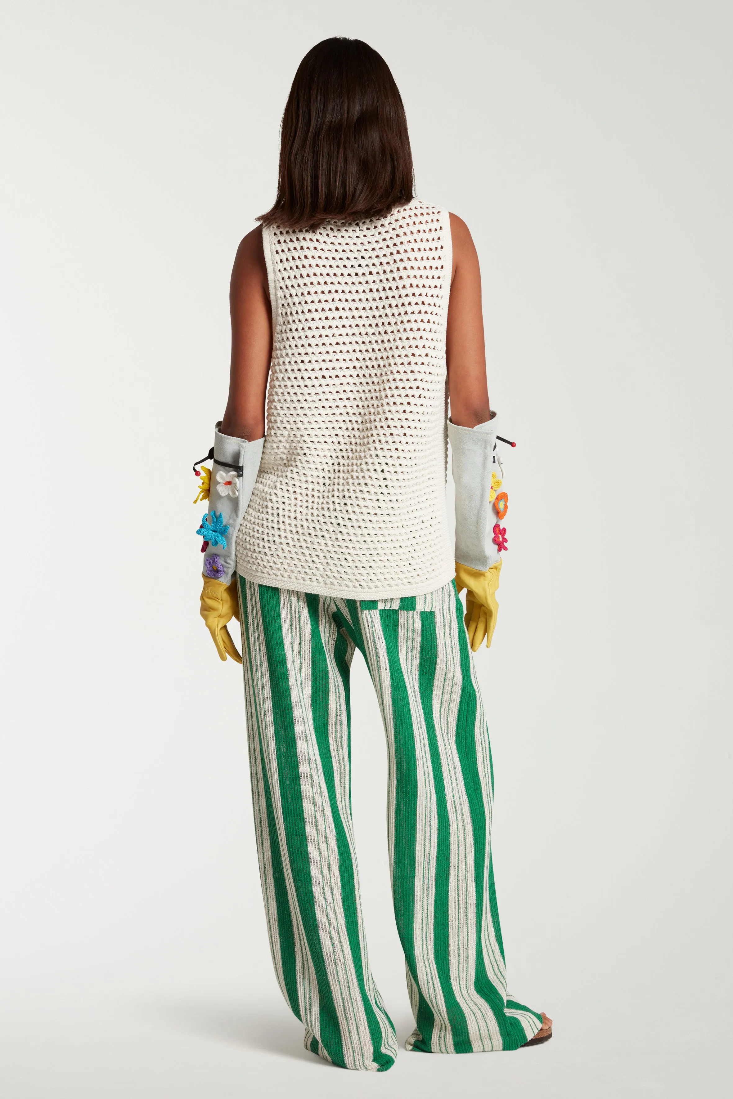 Knitted Vest With Crochet Patches