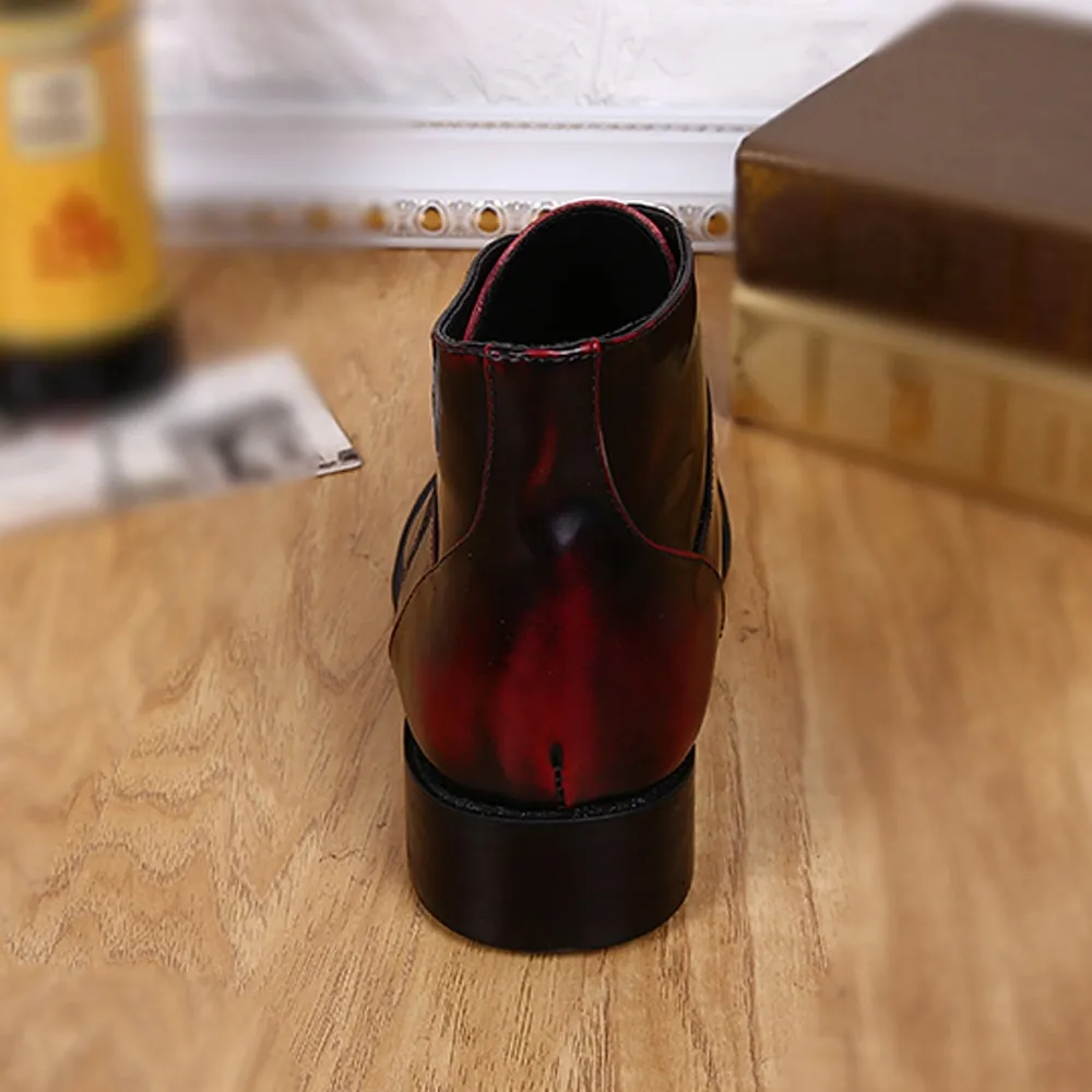 Lace Up Pointed Ankle Boots for Men