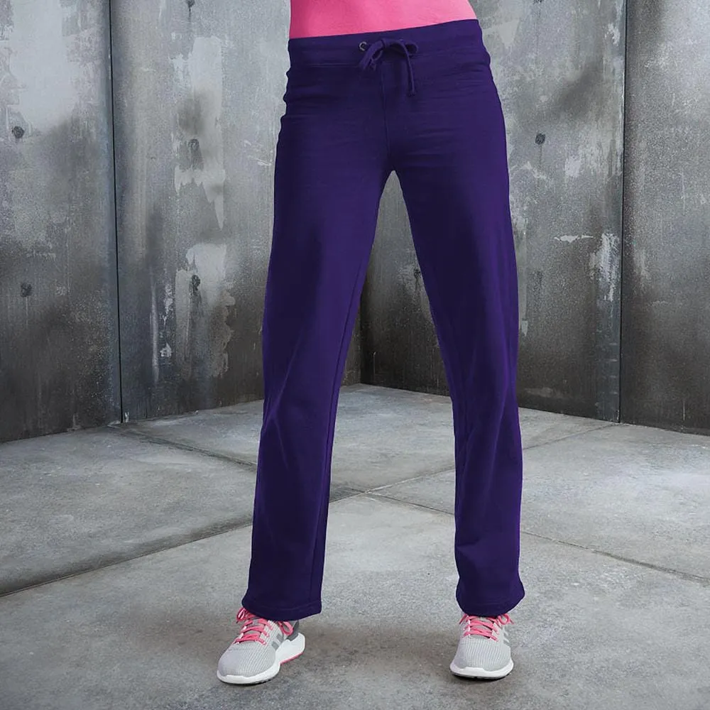 Ladies Fit Cotton Blend Mid Weight Open Hem Comfy Lounge Wear Jogger Pant JH075