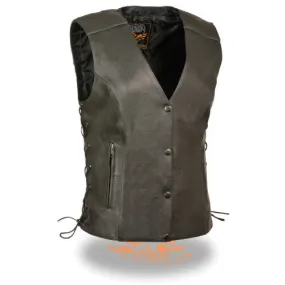 Ladies Side Lace Biker Vest 4500 WV