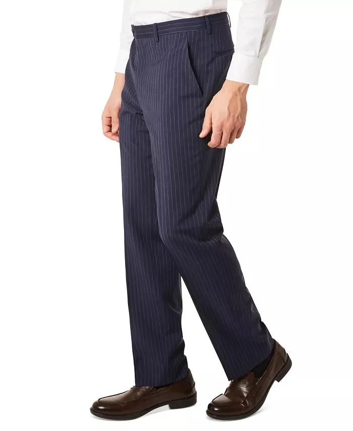 Lauren By Ralph Lauren Mens Classic Fit Dress Pants 38 / 32 Navy Blue Striped