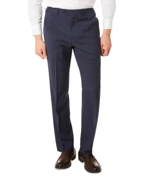 Lauren By Ralph Lauren Mens Classic Fit Dress Pants 38 / 32 Navy Blue Striped