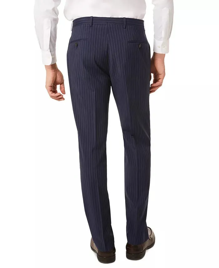 Lauren By Ralph Lauren Mens Classic Fit Dress Pants 38 / 32 Navy Blue Striped