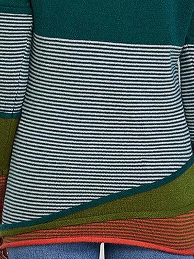Layer Effect Long Sleeve Striped Sweater