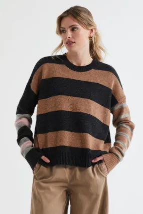 LD Co - Lambswool Stripe Crew - Midnight