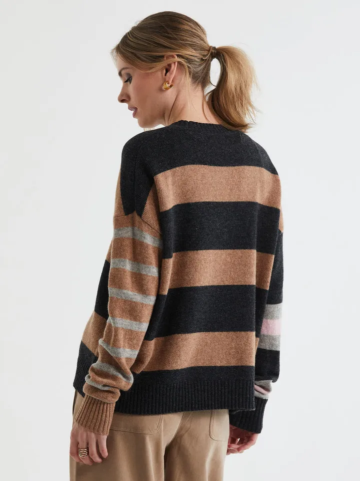 LD Co - Lambswool Stripe Crew - Midnight