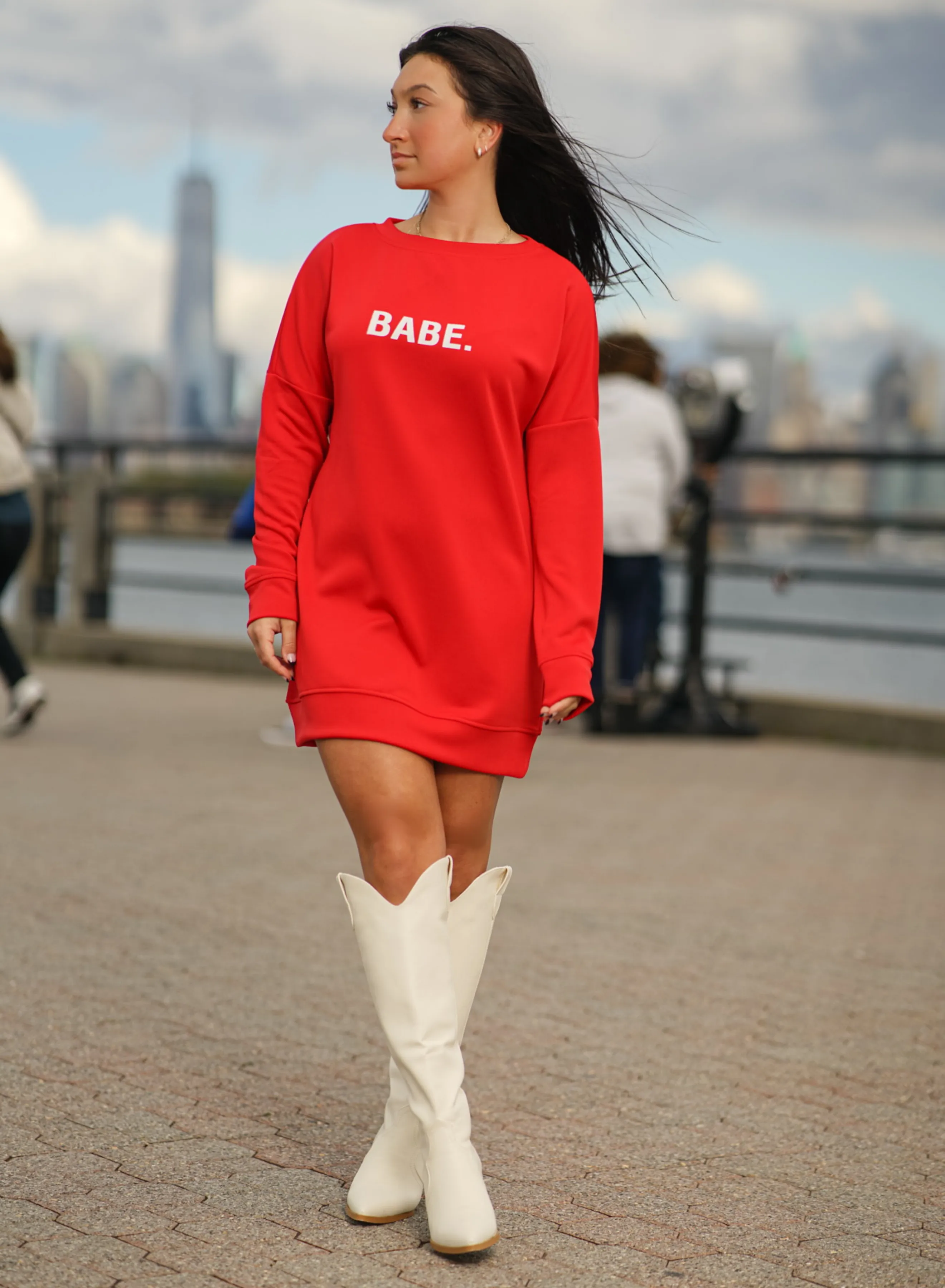 Lettering Print Round Neck Sweatshirt