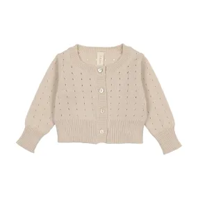 Lilette Dotted Open Knit Cardigan - Taupe