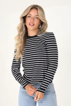 LONG SLEEVE ALL OVER STRIPE T-SHIRT