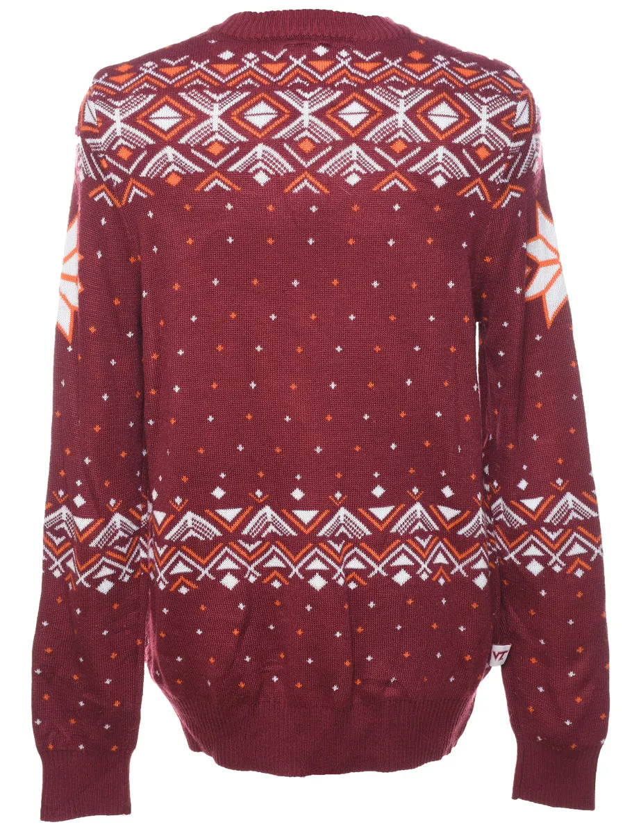 Maroon Nordic Jumper - XL