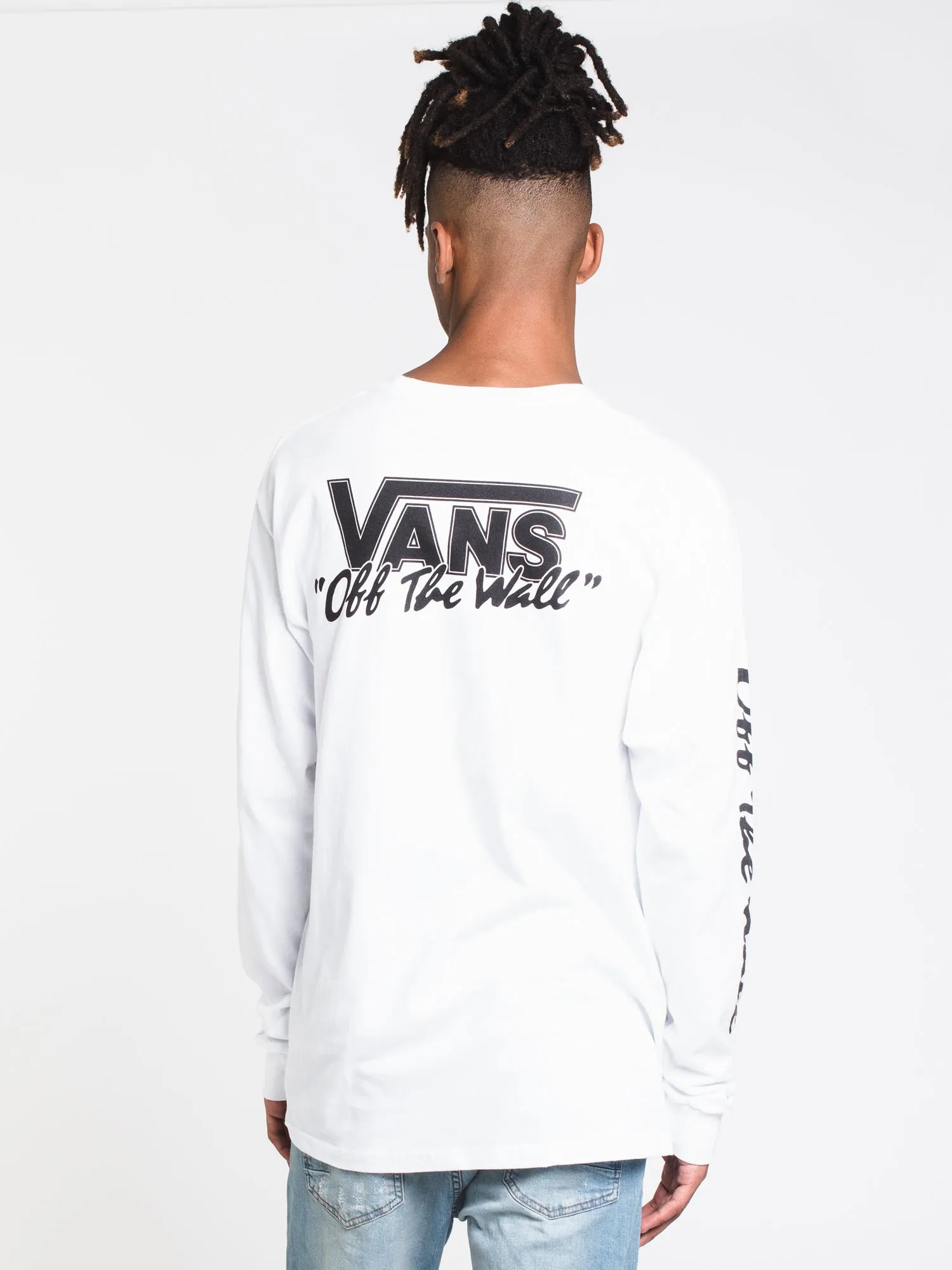MENS BMX OTW LONG SLEEVET-SHIRT- WHITE - CLEARANCE