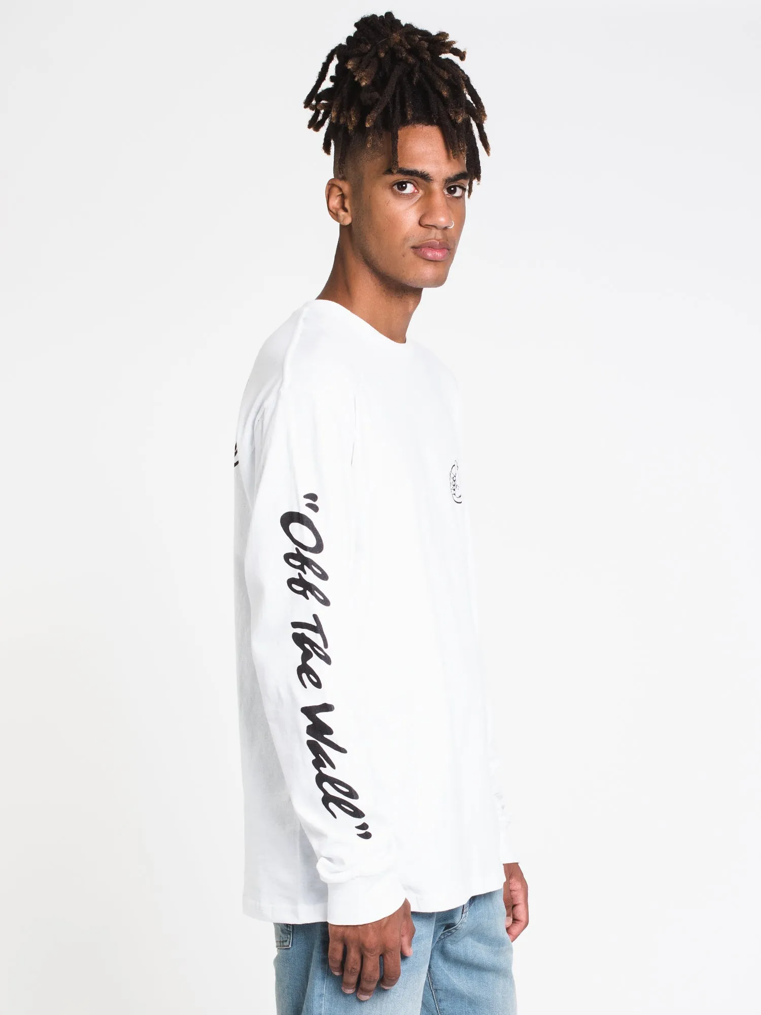 MENS BMX OTW LONG SLEEVET-SHIRT- WHITE - CLEARANCE