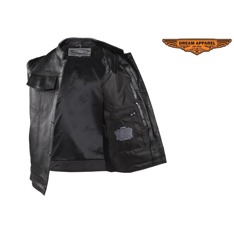 Men's Motorcycle Vest With Concealed Carry