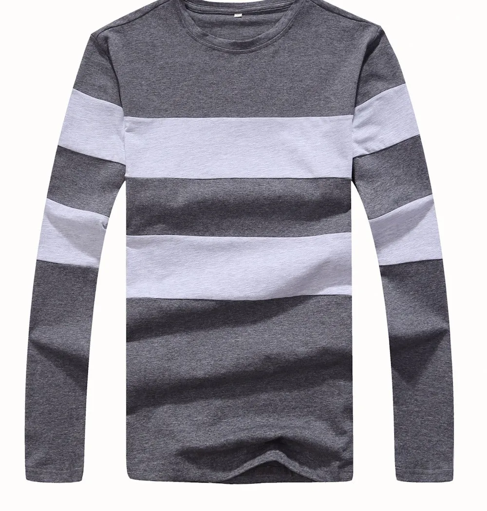 Men's  O Neck Striped Long Sleeve T-Shirt Tops