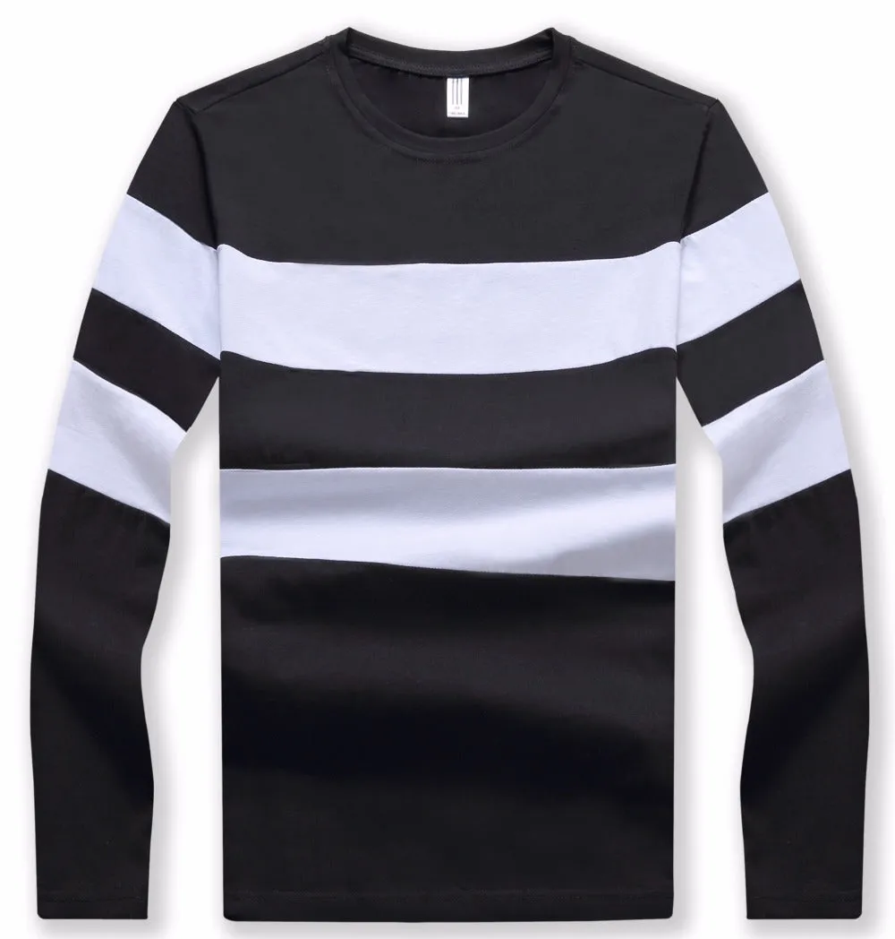 Men's  O Neck Striped Long Sleeve T-Shirt Tops