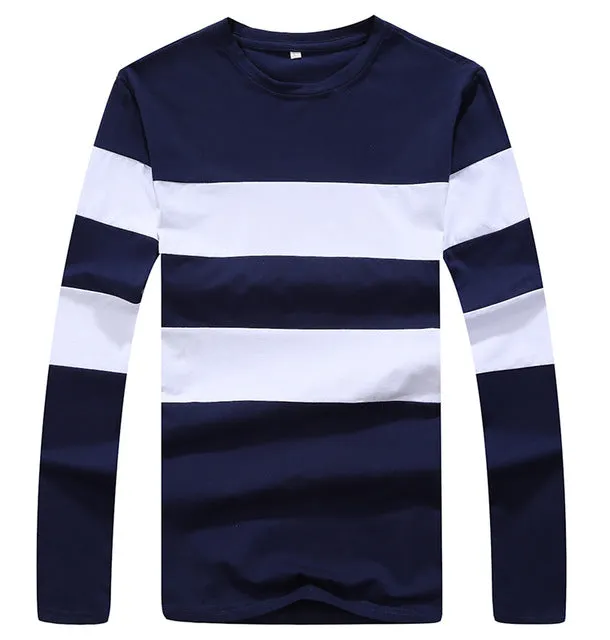 Men's  O Neck Striped Long Sleeve T-Shirt Tops