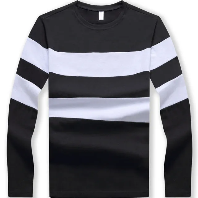Men's  O Neck Striped Long Sleeve T-Shirt Tops