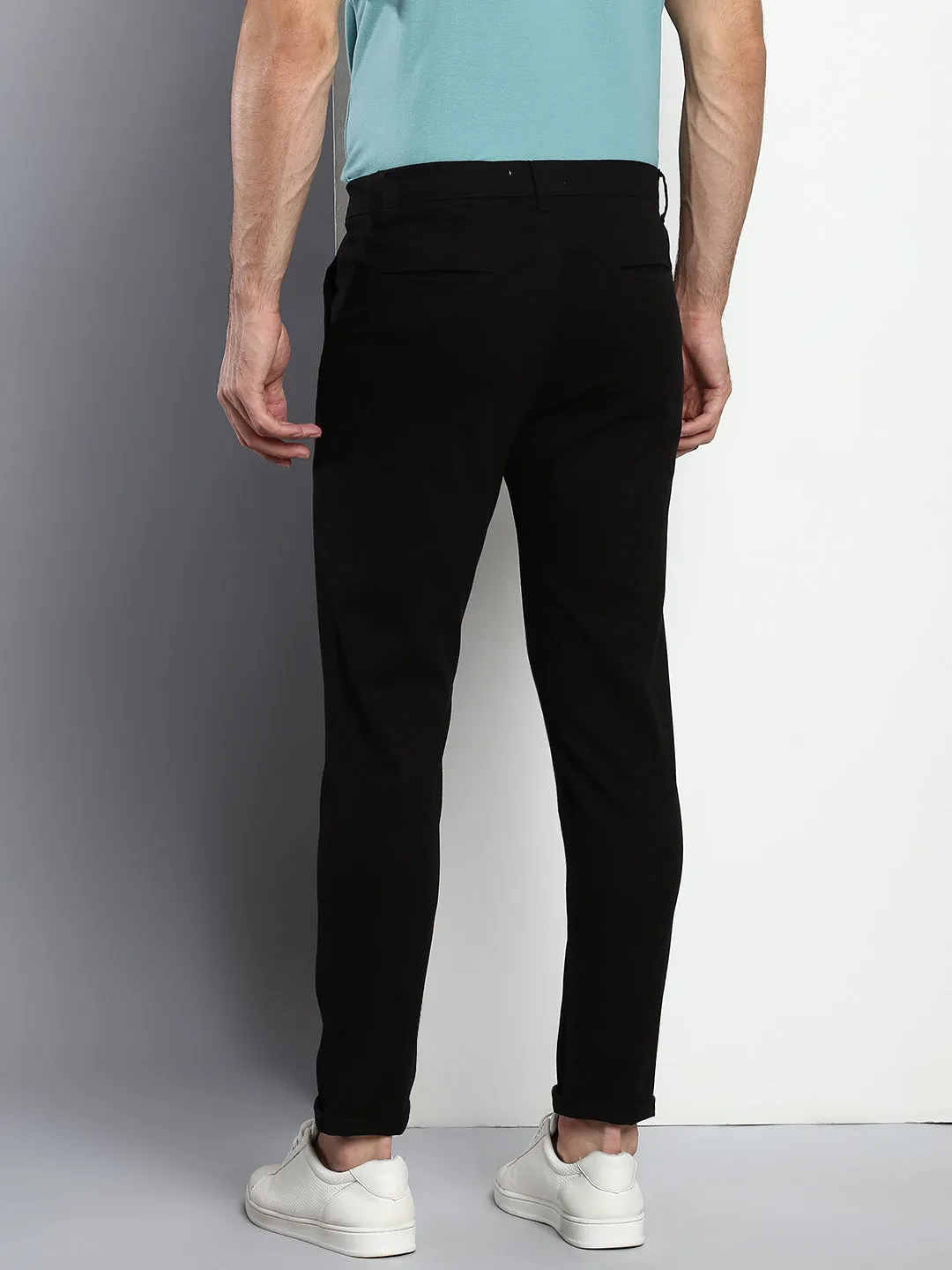 Men's Tapered Fit Cotton Chinos (Black)