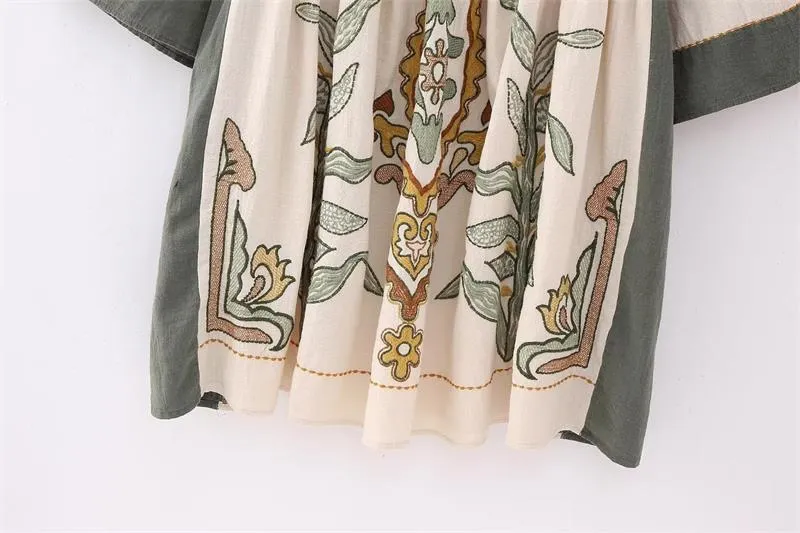 Merin Embroidery Mini Tunic Dress