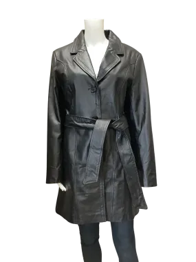 Metrostyle Black Leather Coat Size: 10  With Tags